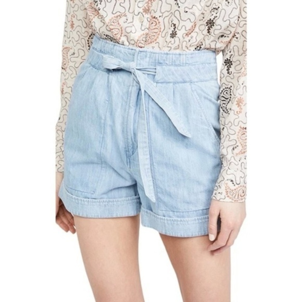 Isabel Marant Etoile Women's Marius High Waist Shorts Size XS Light Blue - Picture 11 of 11